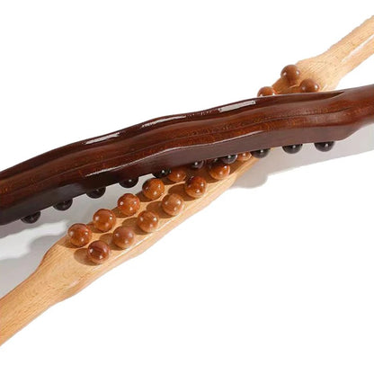 20/8 Beads Wooden Gua Sha Body Massage Stick