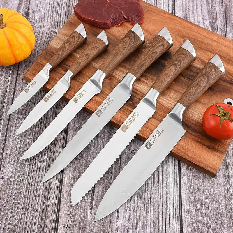 6-Piece Stainless Steel Kitchen Knife Set