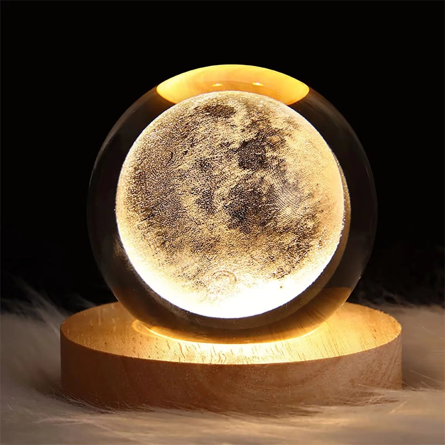 Unique 3D Crystal Ball Lamp with Galaxy & Planetary Projections