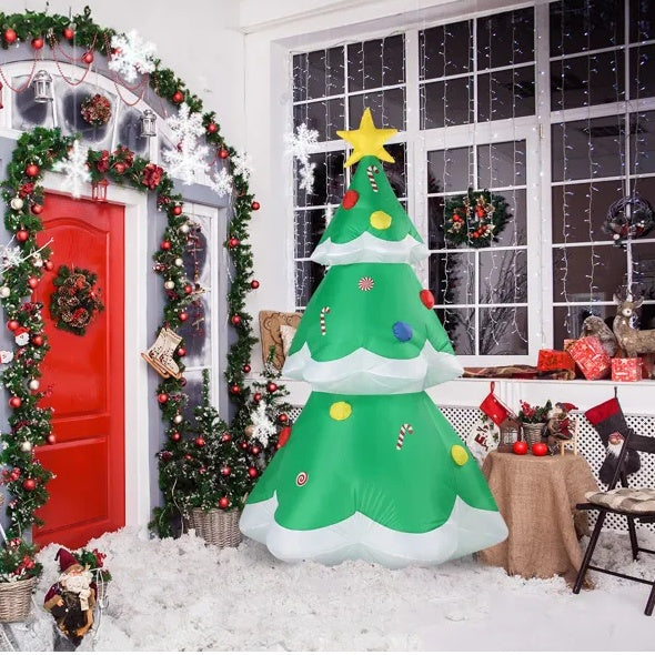 6.9 FT Lighted Christmas Inflatable Decoration | Inflatable Christmas Tree